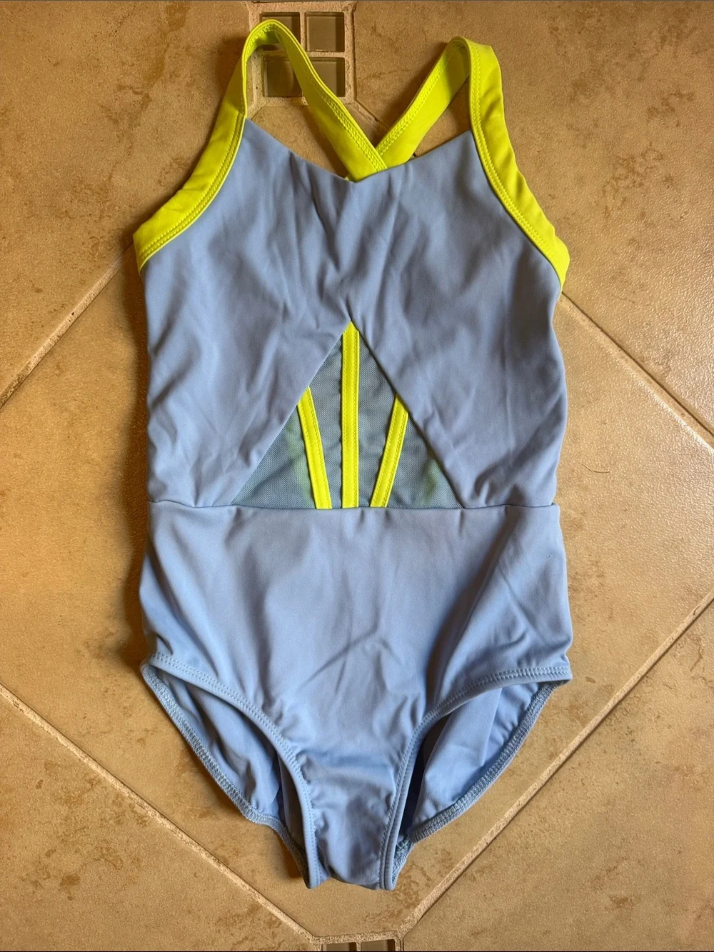 Roxie Dancewear Light Blue & Neon Yellow One-Piece Leotard